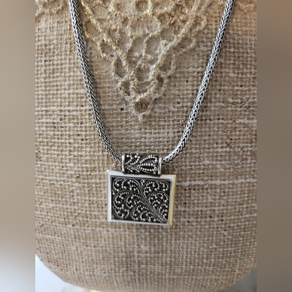 Lois Hill Brand Authentic Vintage Silver Foxtail Chain Necklace
